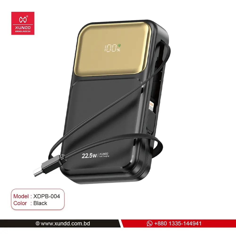 XUNDD XDPB-004 22.5W Built-in Retractable Cable Power Bank 1