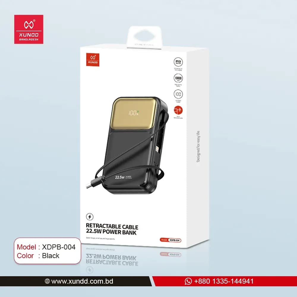 XUNDD XDPB-004 22.5W Built-in Retractable Cable Power Bank 2